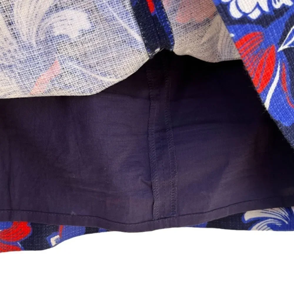 J. Crew | Red, White, & Blue Floral Pencil Mini Skirt (Size 0)